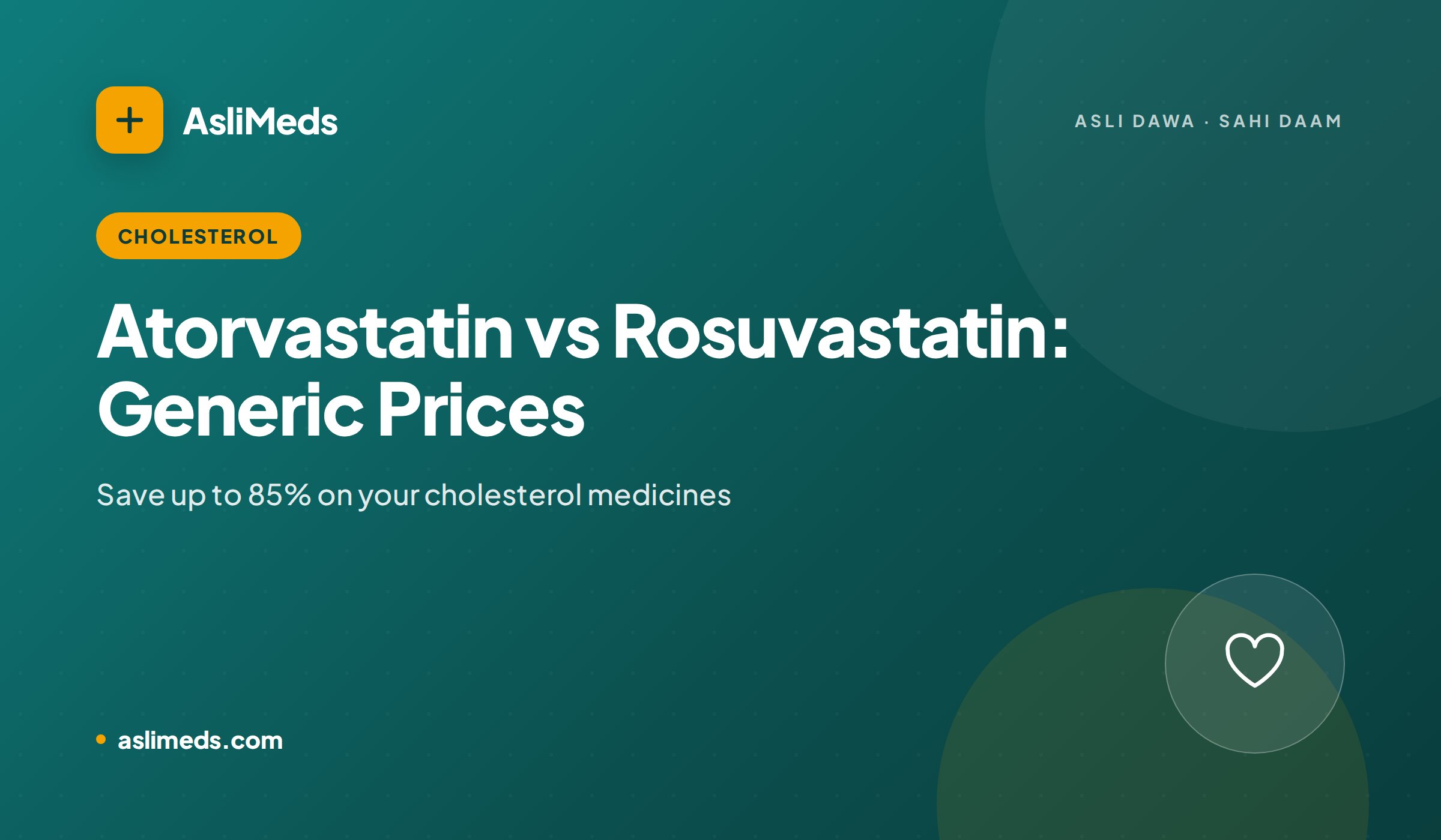 Atorvastatin vs Rosuvastatin Generic Price in India: Save 85% on Cholesterol Meds